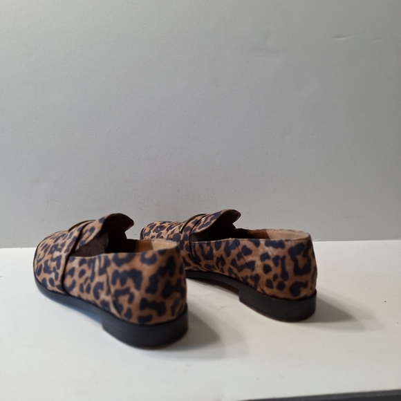Franco Sarto Brown Black Harrow Leopard Print Preppy Slip On Loafers Size 7 - Picture 6 of 14